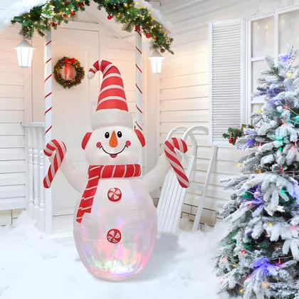 Imagem de Boneco de Neve Inflavel Natal Natalino Grande Iluminado Festa Decoraçao Casa Jardim Loja Shopping Comercio Fim de Ano Comemoraçao Celebraçao Enfeite