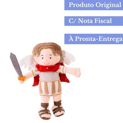 Imagem de Boneco De Pano São Miguel Arcanjo 32cm Religioso Pelúcia Lavável e Antialérgico Ideal Para Presentear em Natal Zip