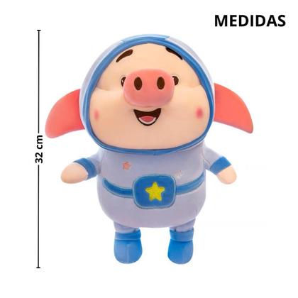 Imagem de Boneco De Pelúcia Porco Espacial Azul Presente De Natal Aniversário