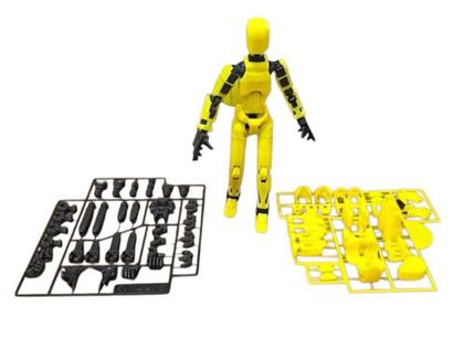 Imagem de Boneco DESMONTADO Dummy 14 cm Brinquedo Articulado 3D Amarelo