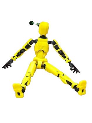 Imagem de Boneco DESMONTADO Dummy 14 cm Brinquedo Articulado 3D Amarelo