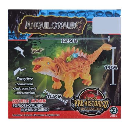Imagem de Boneco Dinossauro Grande Movimento Som e Luz Anquilossauro