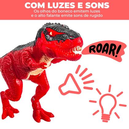 Imagem de Boneco Dinossauro T-Rex De Brinquedo Com Som E Luz Dm Toys