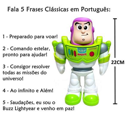 Imagem de Boneco do Buzz Lightyear com 5 Falas + Garrafinha Foguete e Caneca