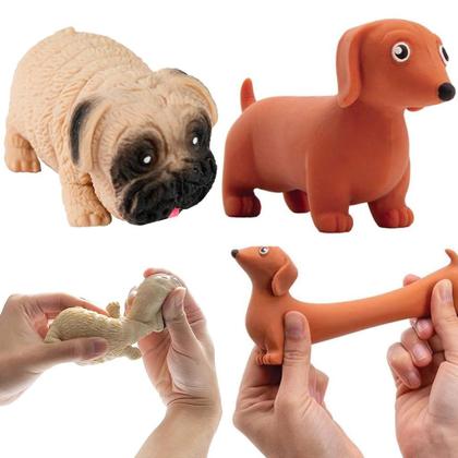 Imagem de Boneco Elástico Que Estica Cachorro Divertido 10 Cm Anti Stress - Dm Toys