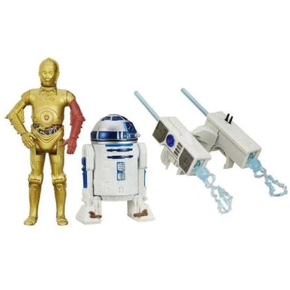 Boneco figura star wars r2-d2 e c3po 9,5cm b3957 hasbro - Bonecos
