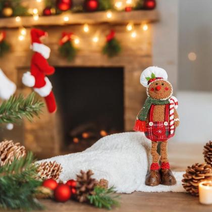 Imagem de Boneco ginger em pe com cachecol verde 43cm