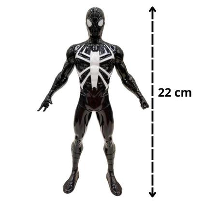 Imagem de Boneco Homem Aranha Preto 22cm Articulado Brinquedo Marvel Avengers Figura de Ação Infantil