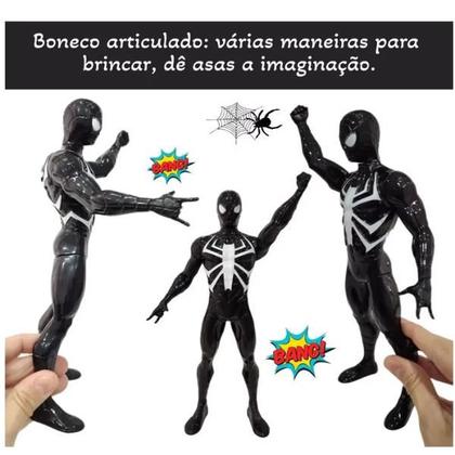 Imagem de Boneco Homem Aranha Preto 22cm Marvel Vingadores Brinquedo