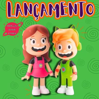 Imagem de Boneco Infantil Gato Galático e Duda Galática Vinil Articulado Youtuber Original 