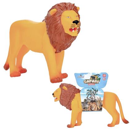 Imagem de Boneco Leão Rei Da Selva Realista Em Vinil Grande 34 Cm Animal Selvagem Colecionável Safari África