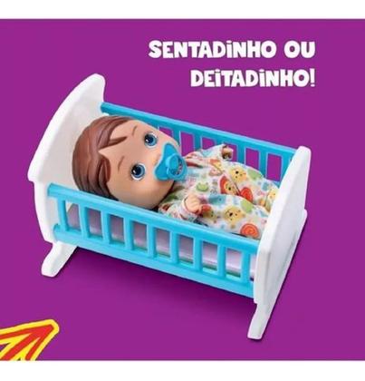 Imagem de Boneco Little Dolls Bercinho Com Chupeta Divertoys