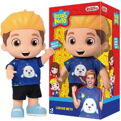 Imagem de Boneco Luccas Neto Com Som Fala 14 Frases Novabrink Bbra 1079