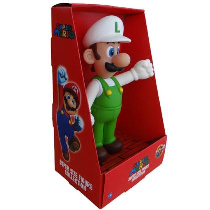 Imagem de Boneco Luigi Fire Branco - Super Mario Bros Grande