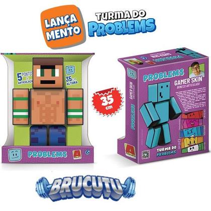 Imagem de Boneco Minecraft Brucutu Problems Youtuber Grande 35CM