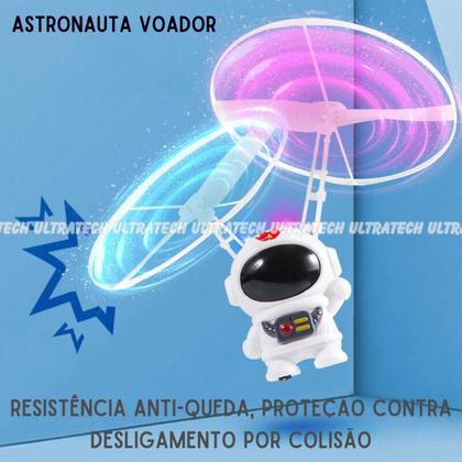 Imagem de Boneco Mini Astronauta Voa a Sensor com Luz Led Brinquedo Infantil Criança