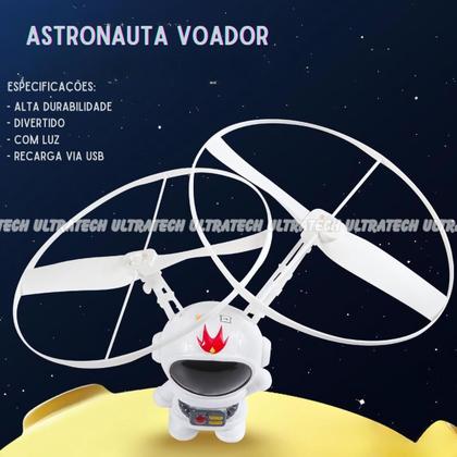 Imagem de Boneco Mini Astronauta Voa a Sensor com Luz Led Brinquedo Infantil Criança