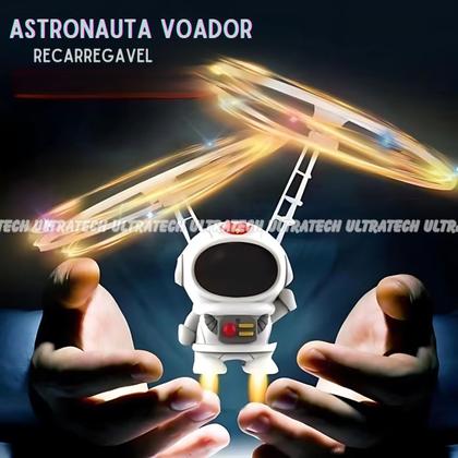 Imagem de Boneco Mini Astronauta Voa a Sensor com Luz Led Brinquedo Infantil Criança
