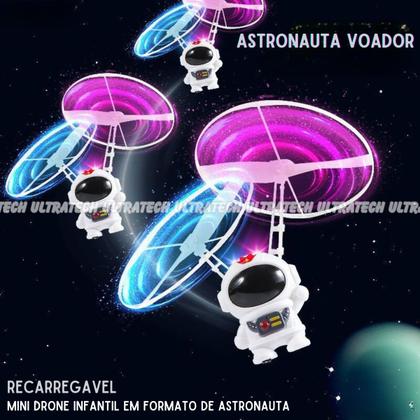 Imagem de Boneco Mini Astronauta Voa a Sensor com Luz Led Brinquedo Infantil Criança