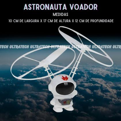 Imagem de Boneco Mini Astronauta Voa a Sensor com Luz Led Brinquedo Infantil Criança
