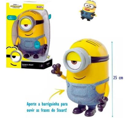 Imagem de Boneco Minions Stuart  Meu Malvado Favorito 24cm 10 Frases