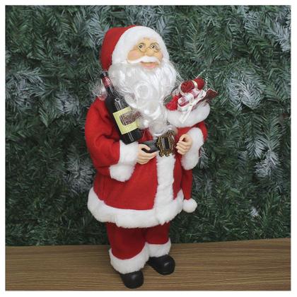 Imagem de Boneco Natal Papai Noel Com Presente Sommelier 45cm