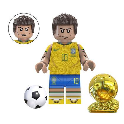 Imagem de Boneco neymar jr jogador futebol brasil copa do mundo fifa bloco de montar