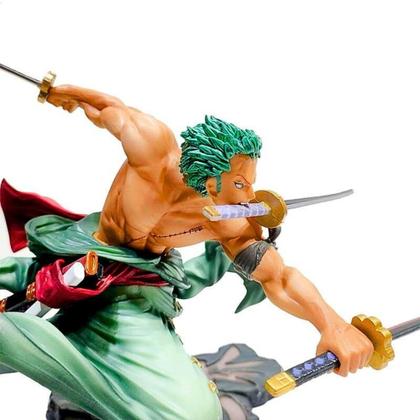 Imagem de Boneco One Piece Action Figure Roronoa Zoro 3 Espadas