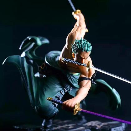 Imagem de Boneco One Piece Action Figure Roronoa Zoro 3 Espadas
