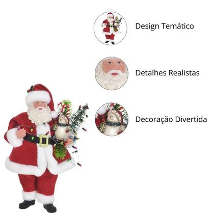 Imagem de Boneco Papai Noel Collection 27cm Resina Enfeite Natalino Decoração Premium