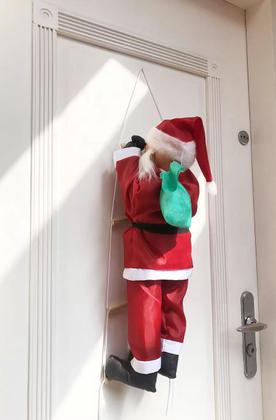 Imagem de Boneco Papai Noel Grande Subindo As Escadas Enfeite Natal Decoração Natalina