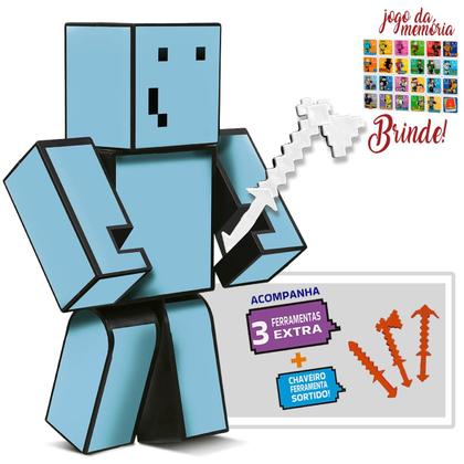 Imagem de Boneco Problems Jogo Mine Youtuber com Ferramentas 15cm Craft