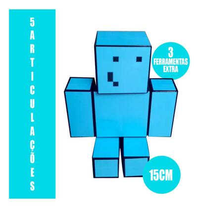Imagem de Boneco Problems Jogo Mine Youtuber com Ferramentas 15cm Craft