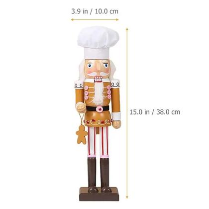 Imagem de Boneco Quebra Nozes Cozinheiro em Madeira Enfeite Natal 40cm