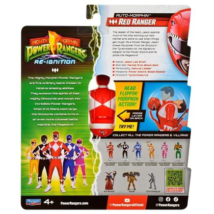 Imagem de Boneco Ranger Vermelho Power Rangers Morfável Auto Morphin Com Espada Sunny