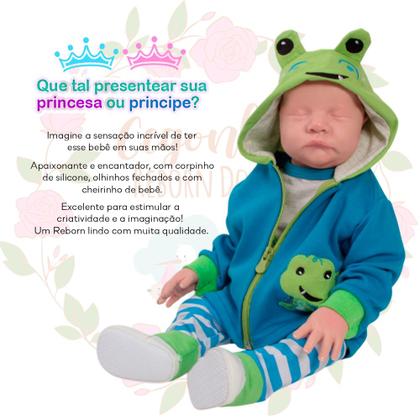 Imagem de Boneco Realista Jacarezinho com Fraldas Mamadeira e Pelúcia