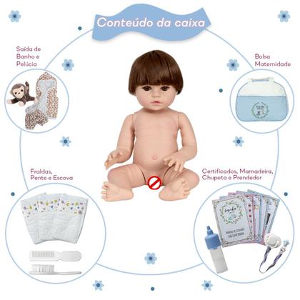 Imagem de Boneco Reborn Bebê Príncipe Enxoval Completo Saída de Banho