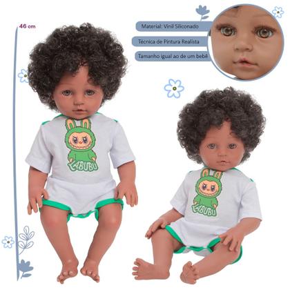 Imagem de Boneco Reborn Bebê Realista Menino Labubu Pelúcia + Itens