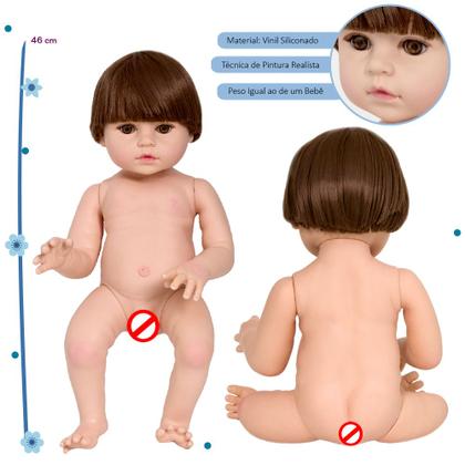 Imagem de Boneco Reborn Menino Realista Roupão Coelho Bolsa Acessórios