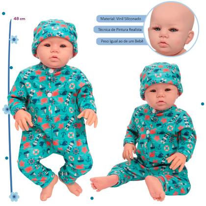 Imagem de Boneco Reborn Menino Recém Nascido Macacão Marinheiro Fofo