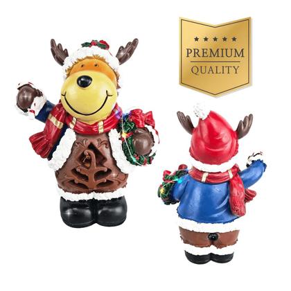 Imagem de Boneco Rena de Natal Musical Iluminada com Luzes LED Decoração Natalina