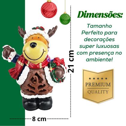 Imagem de Boneco Rena de Natal Musical Iluminada com Luzes LED Decoração Natalina