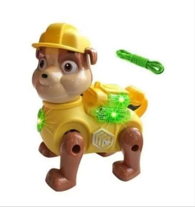 Imagem de Boneco Robô Patrulha Canina Rubble Fujão Infantil Com Luz E Som
