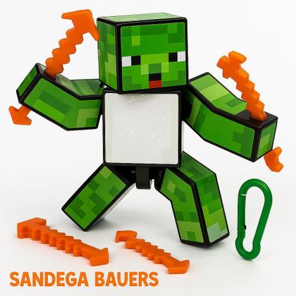 Imagem de Boneco Sandega Bauers 15cm Original Minecraft Algazarra Kit