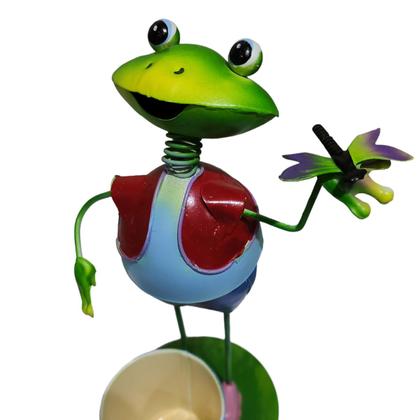 Imagem de Boneco Sapo Balde de Flor Jardim Quintal Varanda Enfeite Decoraçao