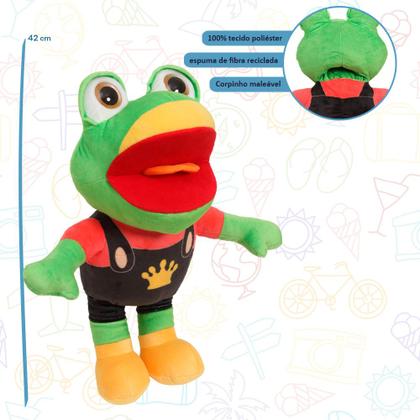 Imagem de Boneco Sapo Jorge Fantoche Personagem Youtube 42cm Fofinho