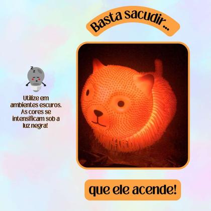 Imagem de Boneco Squish Anti Stress Gato Brinquedo De Apertar Com Luz Led