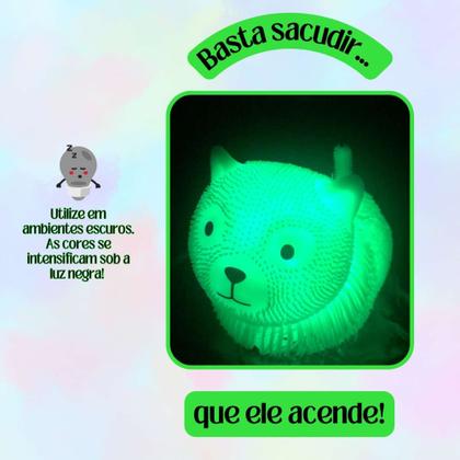 Imagem de Boneco Squish Anti Stress Gato Brinquedo De Apertar Com Luz Led