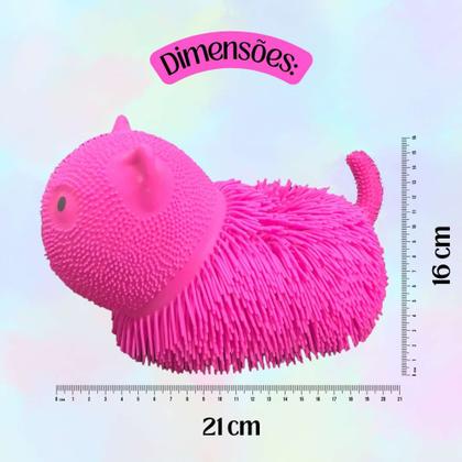 Imagem de Boneco Squish Anti Stress Gato Brinquedo De Apertar Com Luz Led