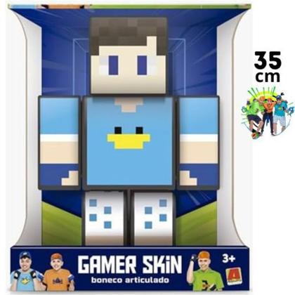 Imagem de Boneco YouTuber Beto Gamer Minecraft Articulado Algazarra 25cm e 35cm